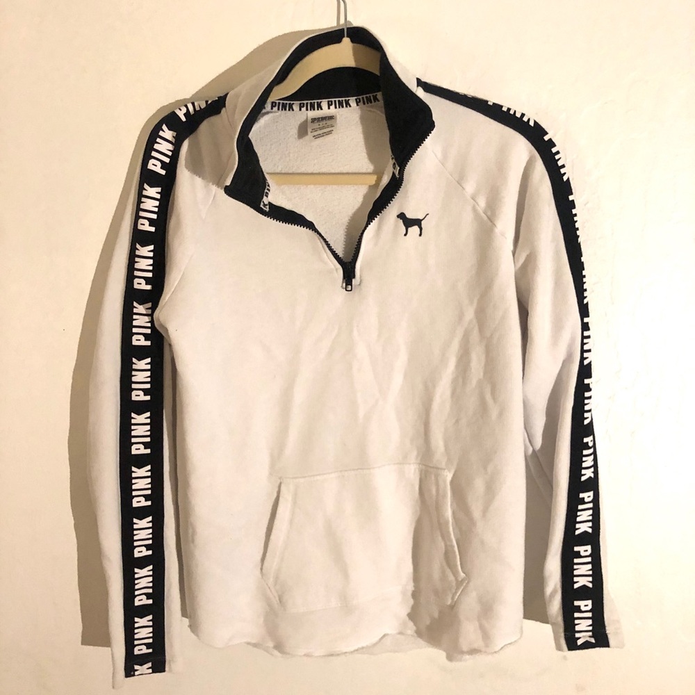 Pink VS 1/2 zip with sleeve detailing